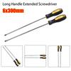 Отвертка 6x300мм Длинная шлицевая крестовая отвертка Биты Резиновая рукоятка Многоцелевые магнитные ручные инструменты для отвертки