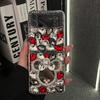 Luxury Rhinestone Cute 3D Mouse Mirror Phone Case For Samsung Galaxy Z Flip 6 5 4 3 Red / Black Water Drop Diamond Hard PC Cover