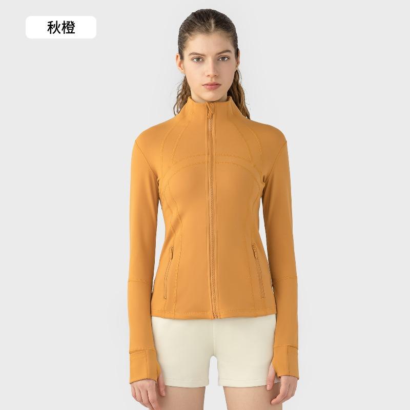 Autumn and winter new yoga sports coat women's elastic zipper running fitness yoga long-sleeved top jacket