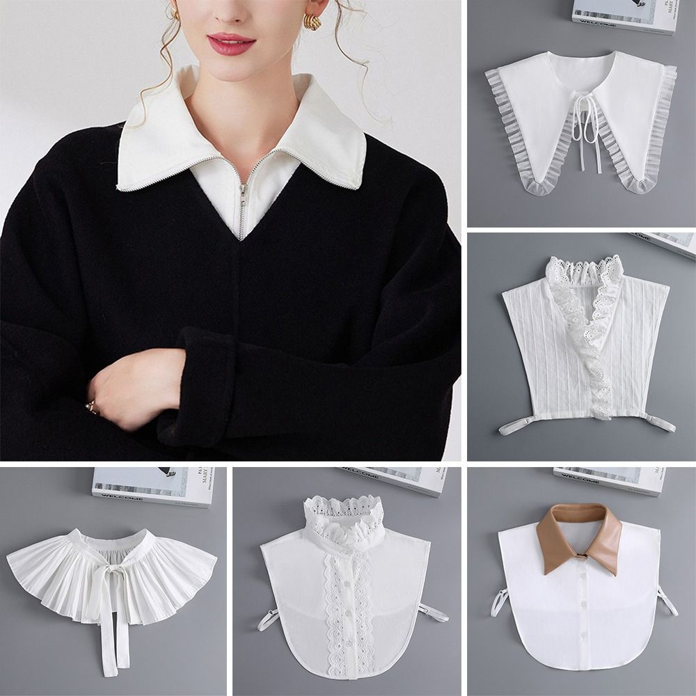 Хлопковая рубашка с искусственным воротником, классическая одежда, аксессуары, модная блузка, накладной воротник
