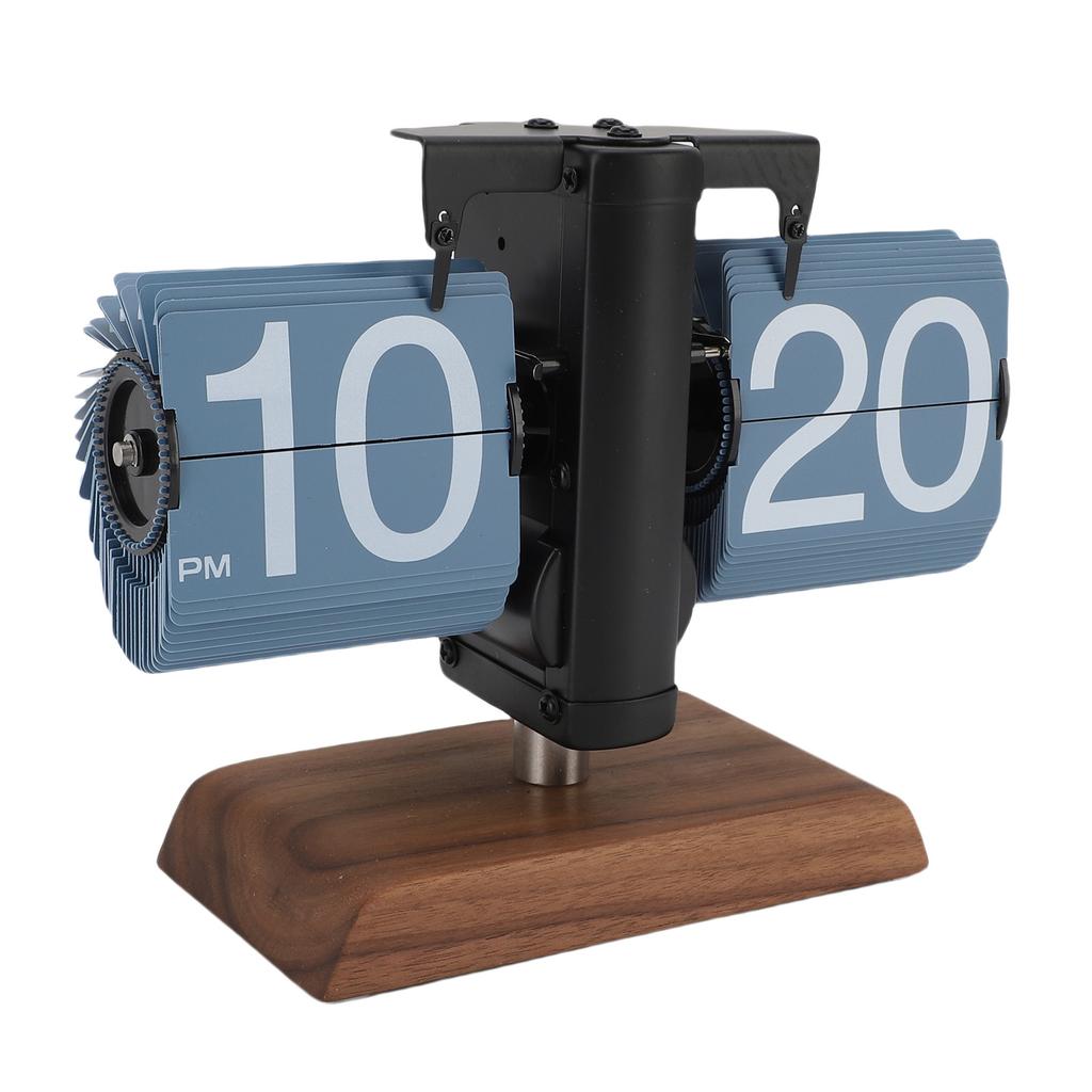 Цифровые перекидные настольные часы с питанием от батареи 12 часов, механические ретро-часы с автоперекидным механизмом и деревом