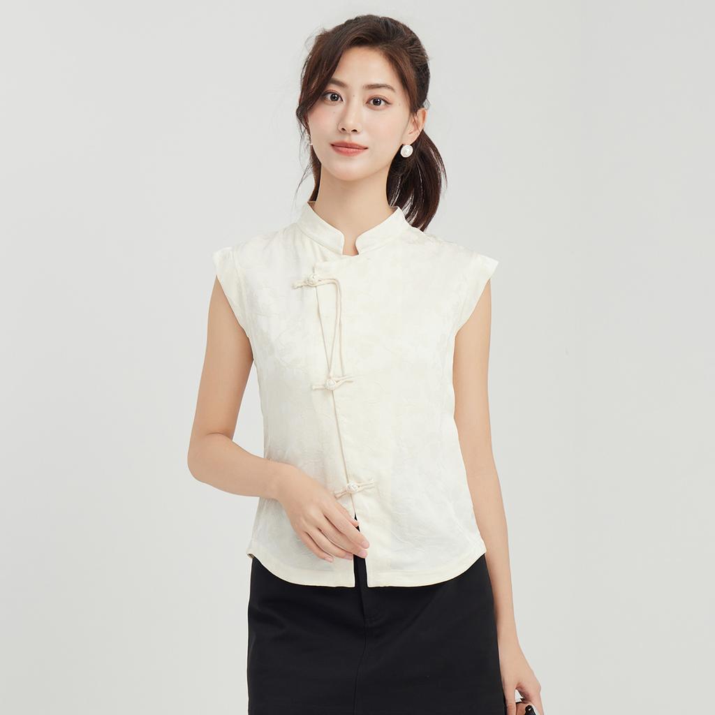 New Chinese Style Women's Temperament Slimming Sleeveless Shirt