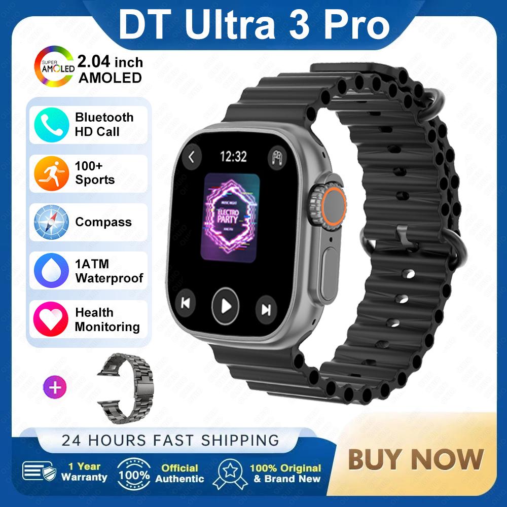 2025Новые DT Ultra 3 Pro Google map NFC Смарт-часы 32G Память Музыка Видео NFC Bluetooth Звонок Водонепроницаемые Смарт-часы