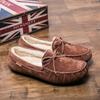2024 Мужские повседневные мокасины Сохраняют тепло Меховая подкладка Обувь Зимняя обувь на плоской подошве Повседневная мужская деловая официальная хлопковая модная обувь Мокасины