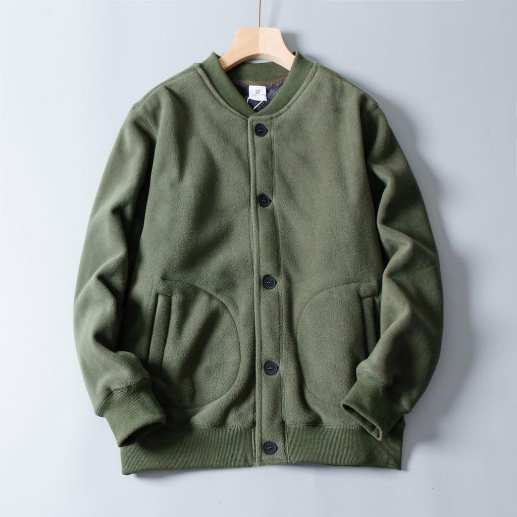 Мужская зимняя повседневная бейсбольная куртка с воротником-стойкой - флис с хлопковым бархатом, модный стиль Flight