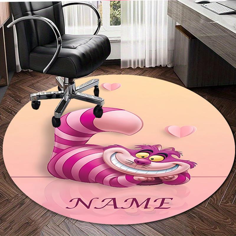 Personalized C-Cheshire cat Round Chair Office Rug - Perfect for Mat, Office Chair & More - Ideal Gift for Birthdays and Holidays