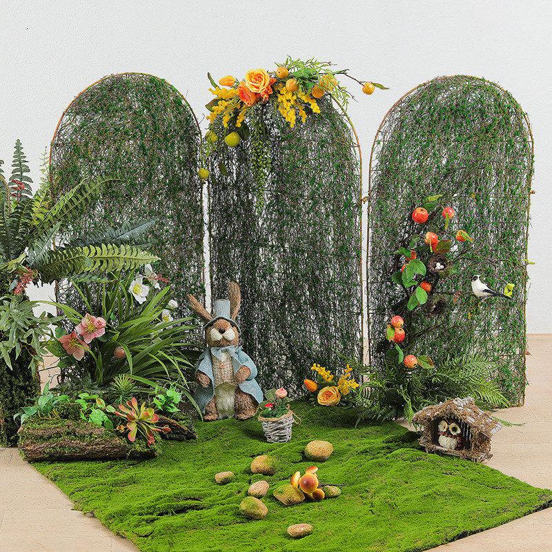 Искусственные растения, газон, ковер из мха, 1 м * 1 м, наружное моделирование, украшение, зеленый пейзаж, домашнее окно, стена, фестиваль, свадьба