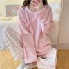 Autumn Warm Round NeckLong Sleeve 2 Piece Outfit Set Women Plush Home Clothes for Women Cute Printing Pajamas for Girls