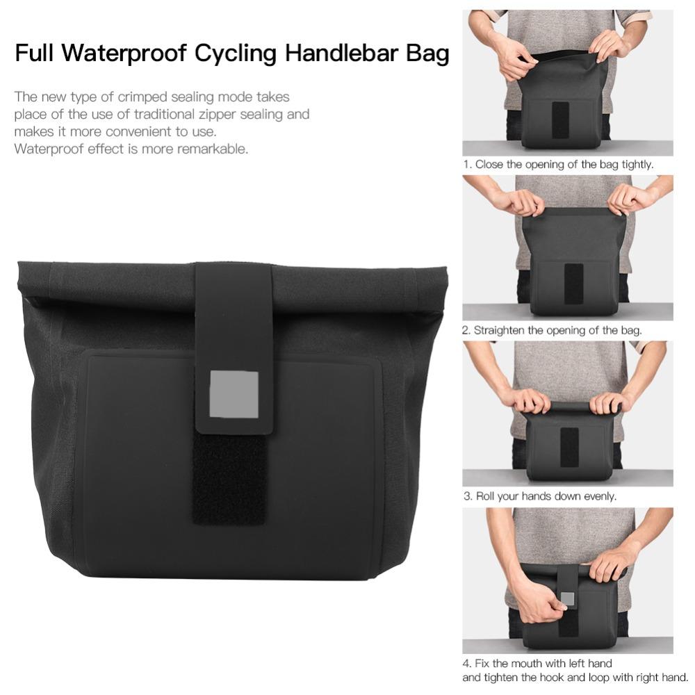 Waterproof Bicycle Handlebar Bag 2L Capacity Bike Storage Bag Durable Cycling Bag Outdoor Storage