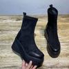 Autumn Spring Women Shoes Woman Platform Boots Fashion Round Toe Ankle Boots 2024 Winter Elastic Black Wedge Comfortable Botas