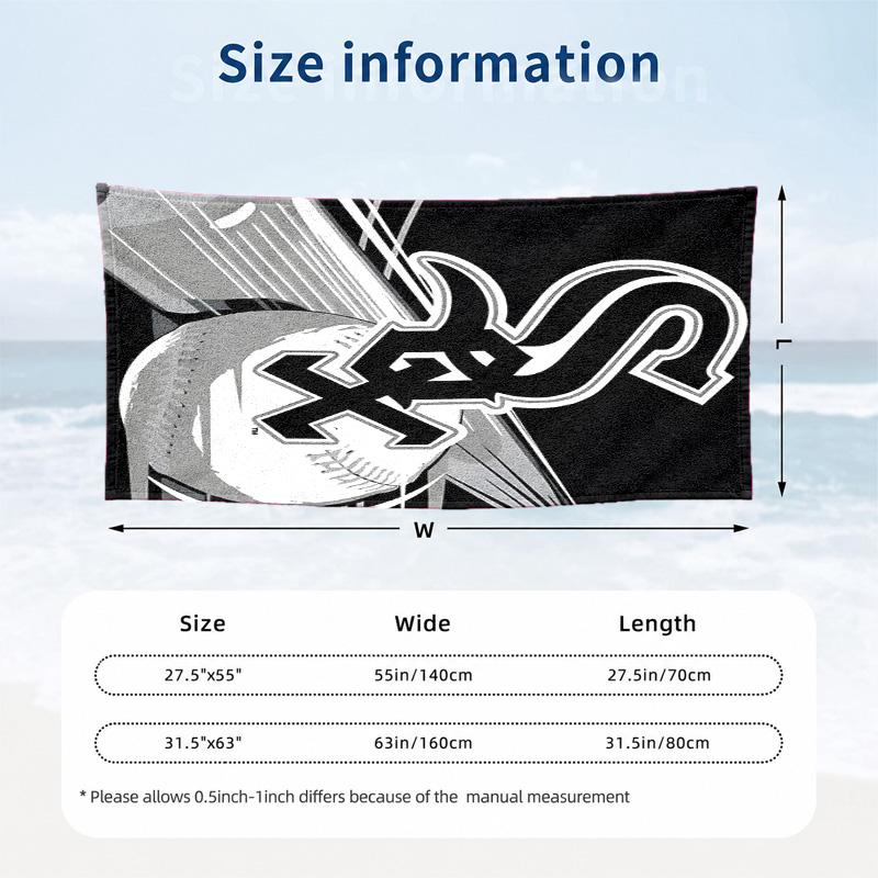 Chicago White Sox Microfiber Beach Towel Quick Dry Sand Free Lightweight Beach Towels for Travel Swimming Camping