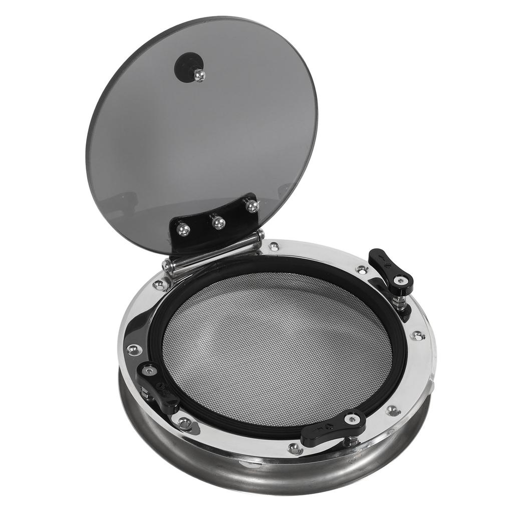 10 Inch Boat Round Porthole Window Inward Opening Stainless Steel Tempered Glass Porthole Window with Screen and Fixed