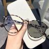 Round Pochromic Myopia Glasses Retro Color Changing Near Sight Glasses for Women Men Anti Blue Light UV Protection Eyeglasses