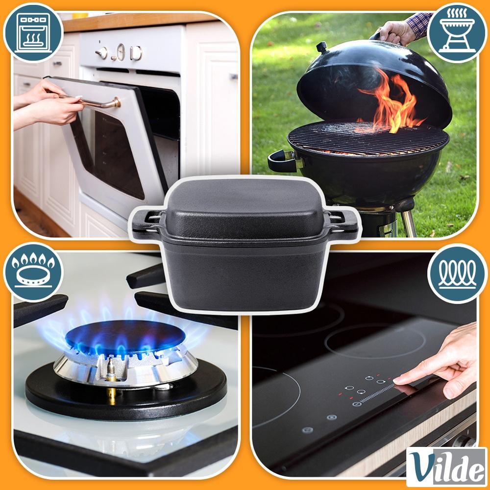 Cast iron pot with lid 2 in 1 CAST LINE 25 cm, 4.5 l / 1.8 l