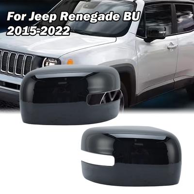 Накладки на боковые зеркала заднего вида для Jeep Renegade BU 2015 2016 2017 2018- глянцево-черные колпаки на зеркала заднего вида аксессуары для автомобиля