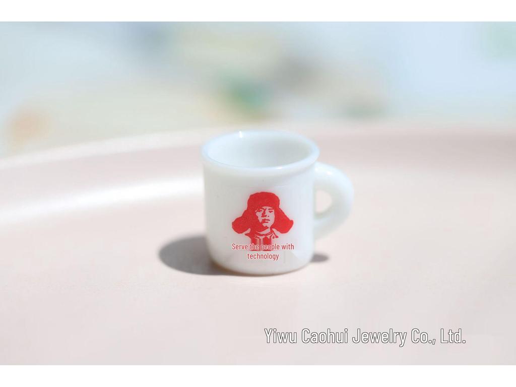 Миниатюрная эмалированная кружка-орнамент с имитацией людей: Материал для рукоделия из смолы для изготовления украшений для кукольных домиков