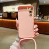Чехол-бампер с ремешком через плечо из жидкого силикона для Samsung Galaxy S23 FE S25 Edge S26 S24 Ultra A17 A57 A37 A55 A56 A16 5G