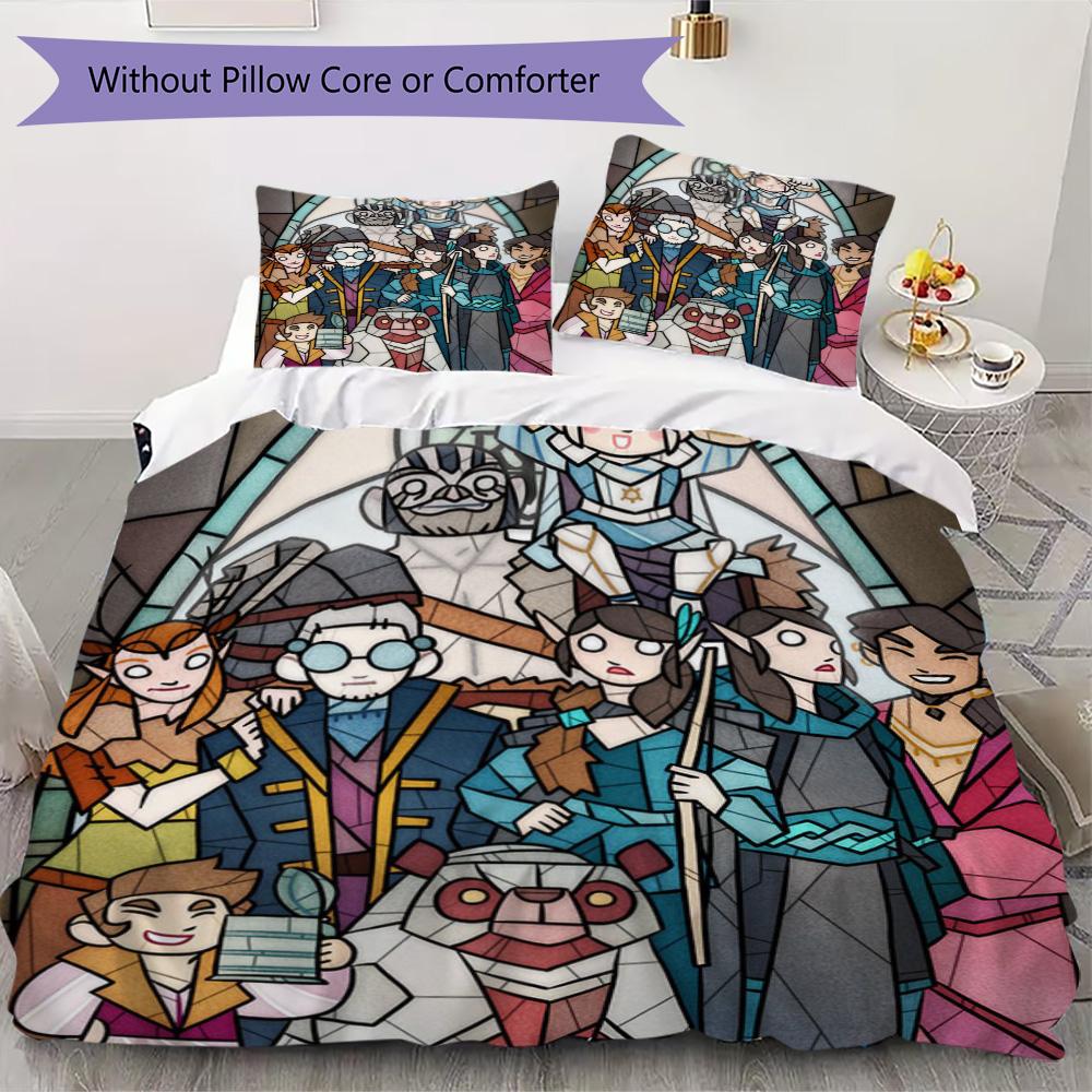 Critical Role Pattern Bedding,Quilt Set Quilt Cover Pillowcase Home Birthday Gift (1*duvet cover+2*pillowcase,without core)XSJT0917119