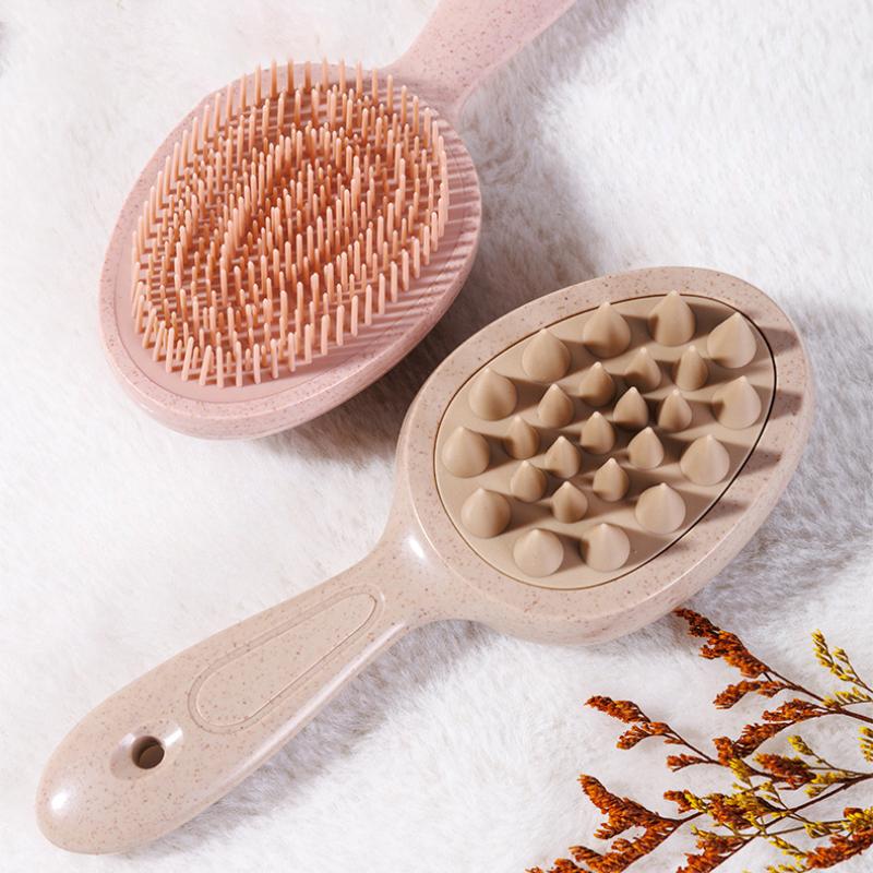 Горячая Распродажа Силиконовая Двусторонняя Щетка Для Шампуня 2-в-1 Массажная Щетка Для Шампуня Длинная Ручка Головка Массажная Расческа Шампунь Артефакты