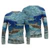 2024 Men's Fishing Shirts 3D Pinting Fishing Apparel Breathable T-Shirt Long Sleeve Outdoor Sports Crewneck Fishing Shirt 6XL