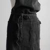 JOYAIYI Stylish Denim Apron, Cafe Apron, 100% Cotton Denim, Bib Cover, Neck Strap, Easy to Put On and Take Off, Perfect for Cooking Classes, Unisex, W