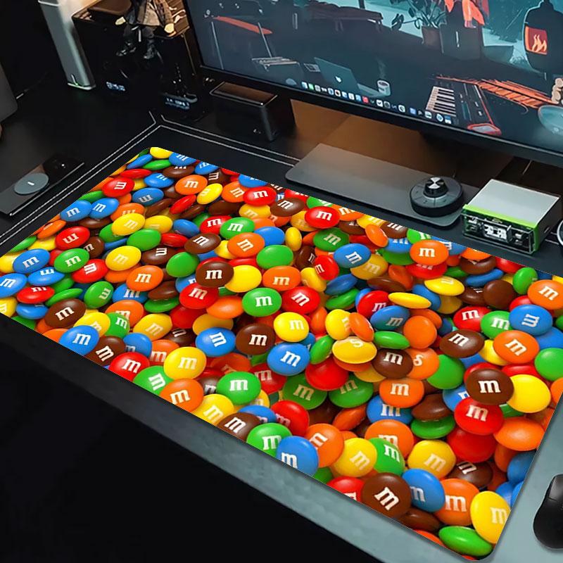 Коврик для мыши M&M's большого размера, большая подушка для игрового стола, нескользящий коврик XXL для ноутбука, планшета, игровая подкладка для мини-ПК с заблокированным краем