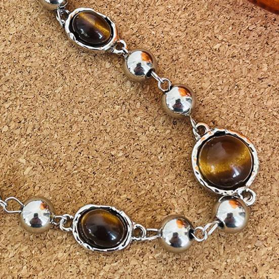 Женское ожерелье из бисера с тигром, регулируемый глаз, камень, декор, искусственная длина, зажим для омара, колье