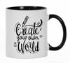Create Your Own World  11 Oz  Ceramic Coffee  Mugs Inspirational Quotes Gift For Co-Worker Boss