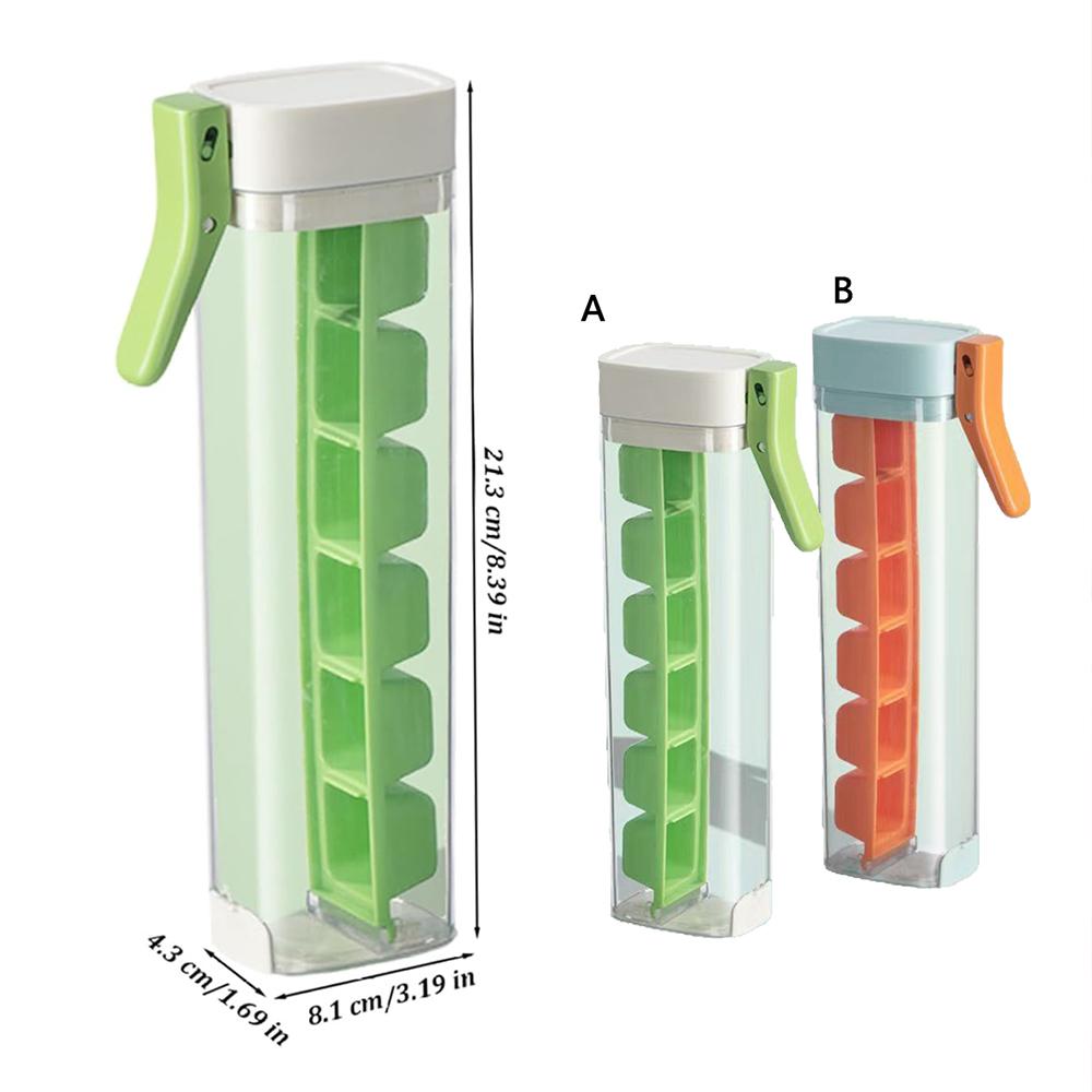 Ice Cube Mold with Hand Press Ice Maker 6-Grid Ice Cube Tray Cup Ice Tray for Refrigerator Ice Storage
