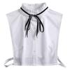Fashion  Front Tie White Fake Collar for Women Stand Detachable Collar Fake Girls Vintage Lace Ladies False Blouse Collar