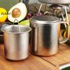 Pure Titanium Double-layer Coffee Cup,With lid 380 ml Handheld Beer Mug,Silver Cold Drink Portable Outdoor Camping Travel Mug