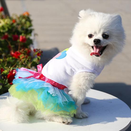 Pet Dress Eye-catching Breathable Cotton Pretty Bow Knot Dog Skirt