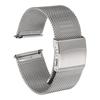 24mm Wide 1.8mm Thick Stainless Steel Mesh Watch Band, Quick Release Metal Watch Strap, Adjustable Folding Cresp Replacement Band for Men and W