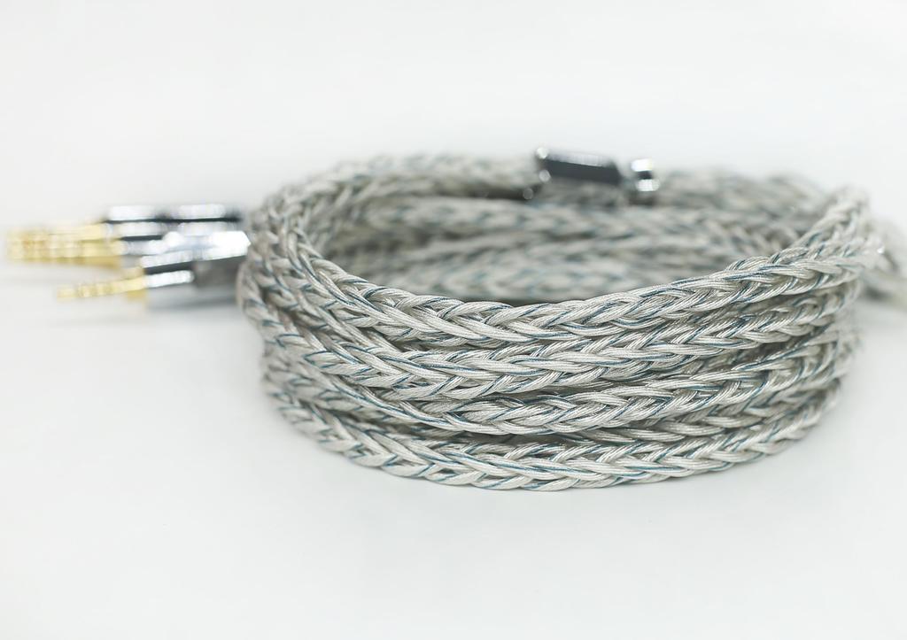 Single Crystal Copper Silver Plated Earphone Upgrade Cable 8 Core Chinese QDC Earphone Replacement Cable [JSHiFi-Zeus] QDC4.4mm Re-Cable 4.4mm