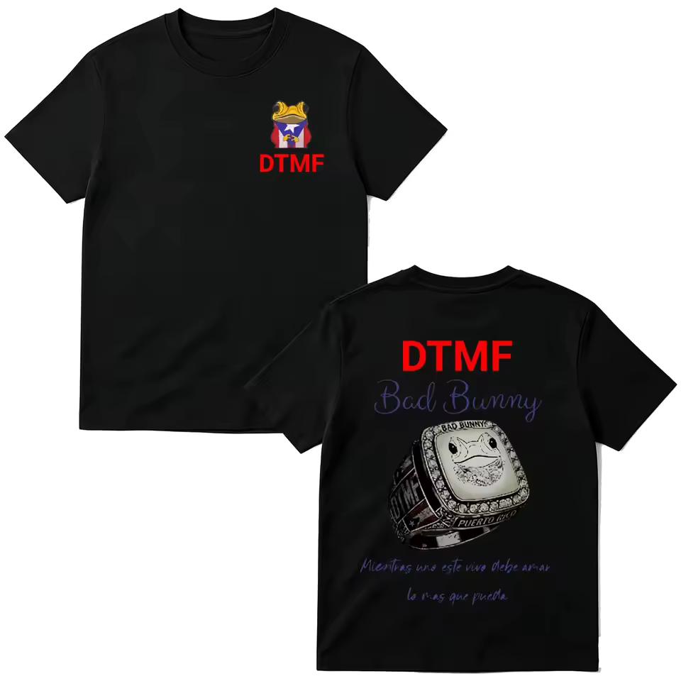 Rapper Bad Bunny Debi Tirar Mas Fotos DTMF Unisex Fashion Hip Hop Loose Short Sleeve Streetwear T shirt