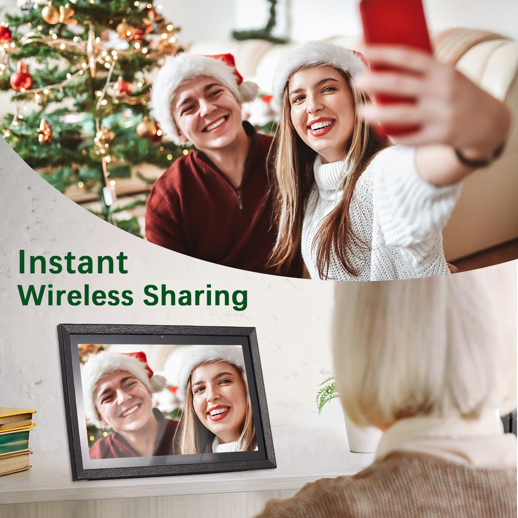 Andoer 18.5 Inch Large WiFi Digital Photo Frame Cloud Digital Picture Frame Wall Mountable 1920*1080 IPS Screen Touch