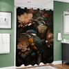 Vintage Birds In Jungle Flowers Canvas Painting Simple Bathroom Shower Curtain Partition Dry Can Be Scrubable Light Opaque Bath