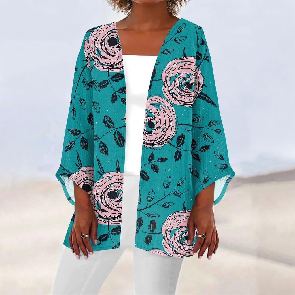 Женская повседневная модная легкая куртка средней длины с принтом, кардиган