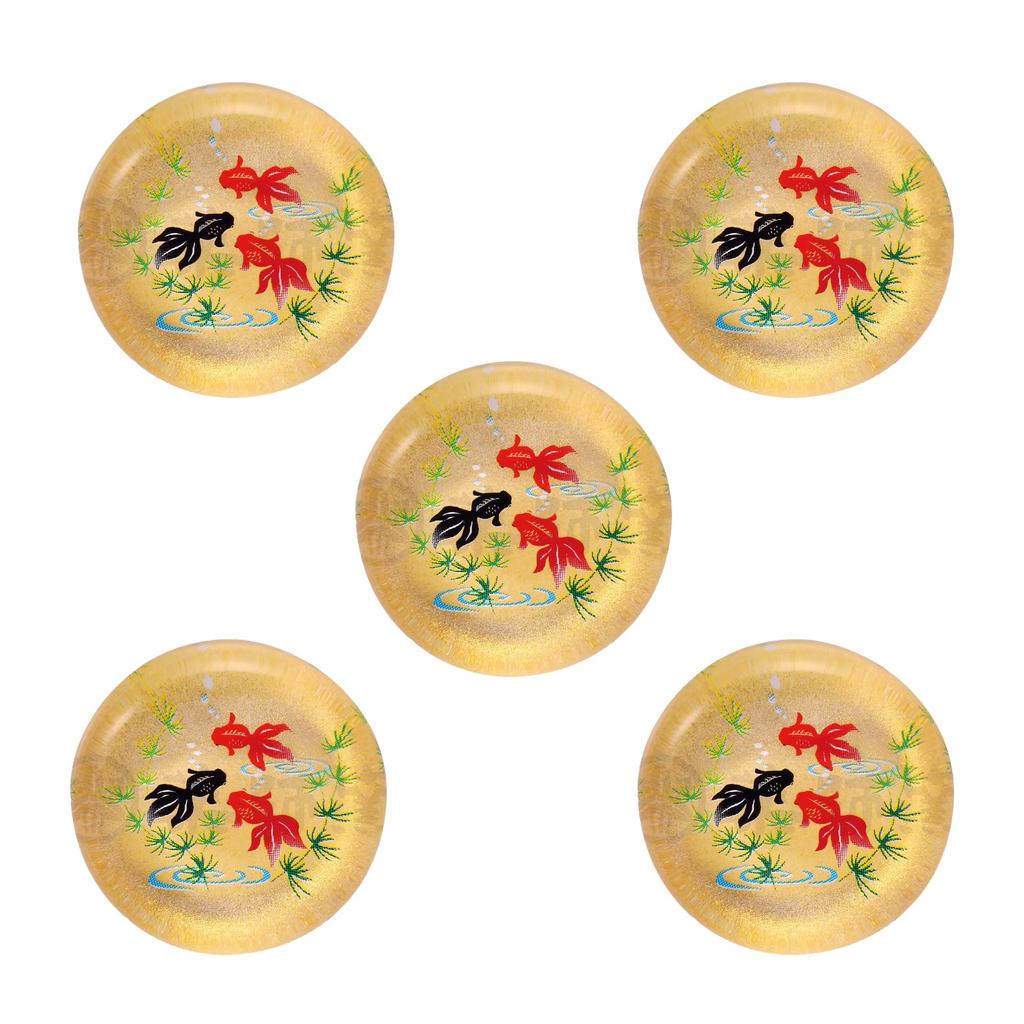 Yakushi Kiln Glass Chopstick Rest Set of 5 (Goldfish)