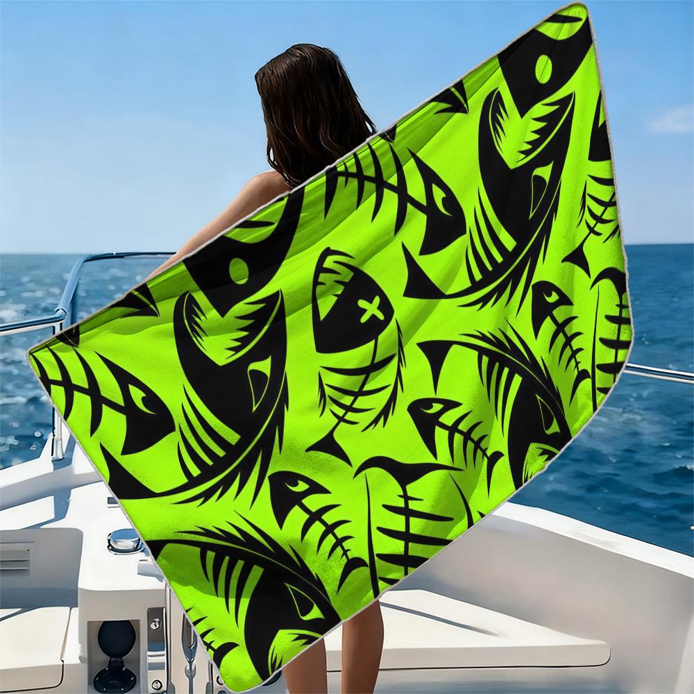 Navy BlobBeach Towel Ultra-fine Fiber Quick Drying Absorbent Beach Swimming Vacationvacation Essentials Gifts