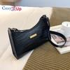 Сумка подмышки Cosy Up с крокодиловым узором, маленькая квадратная сумка, женская сумка через плечо