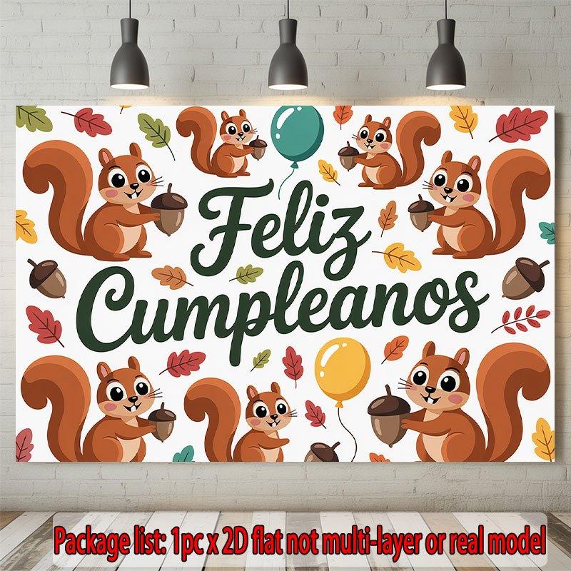 Фон для вечеринки Плоский Feliz Cumpleaos Мероприятия Свадьба Церемония вступления Четыре сезона Декор фотобудки Декор входной двери