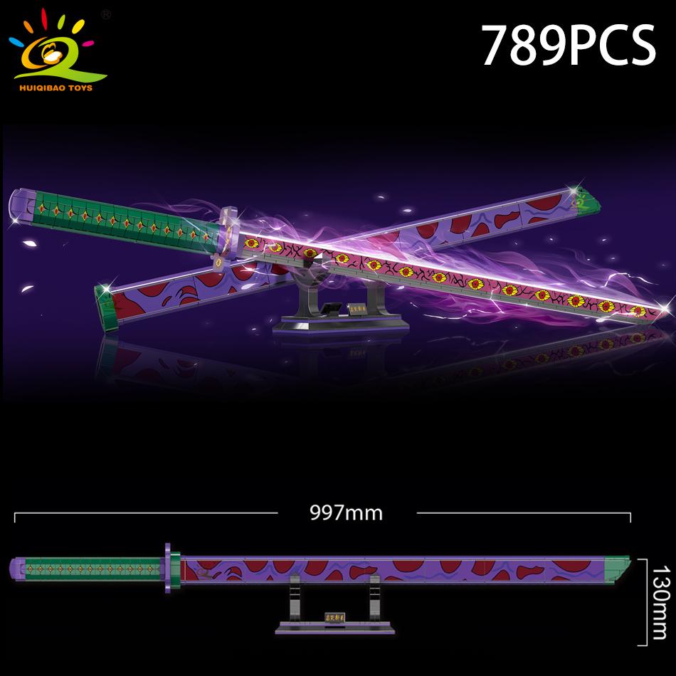 Самурайский меч, строительные блоки, лезвие ниндзя, катана, японское аниме, бабочка, нож Ничирин, кирпичи, детские игрушки для взрослых
