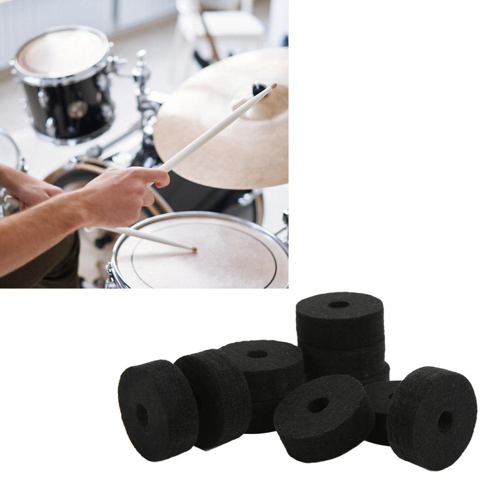 20PCS Felt Felt Washer Pads Black And Grey Drum Set Accessory Cymbal Felt Washer For Drummers
