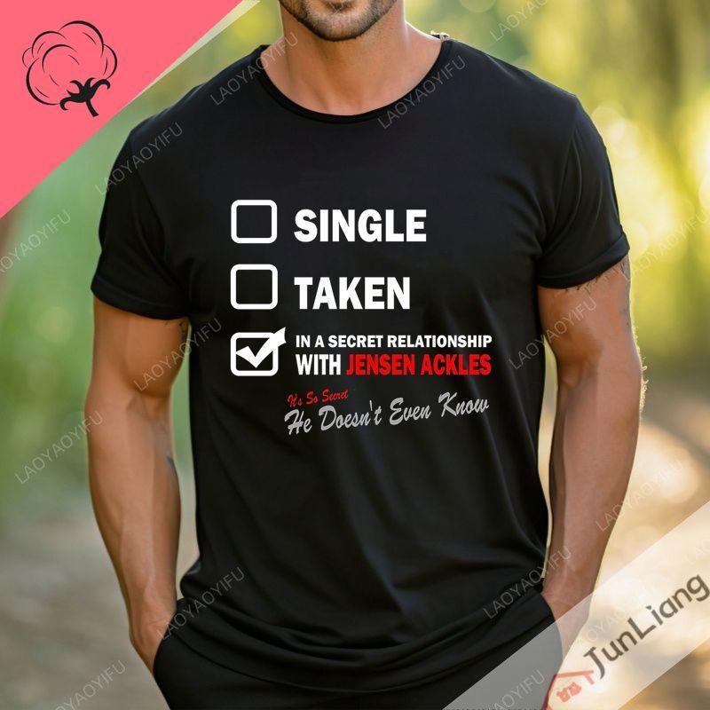 Jensen Ackles Mens Classic Unisex Cotton Tshirt Classic Tee Summer Short Sleeve Baggy Top Streetwear