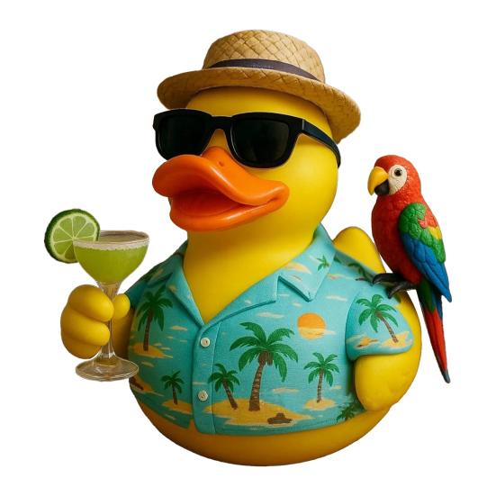Tropical Tribute Duck Beach Vacation Duck Statue Resin Duck Wearing