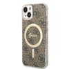 Guess Zestaw Ładowarka Magsafe + Etui Do Iphone 14 6,1 Brązowe 4G Print (Gubpp14Sh4Eacsw)