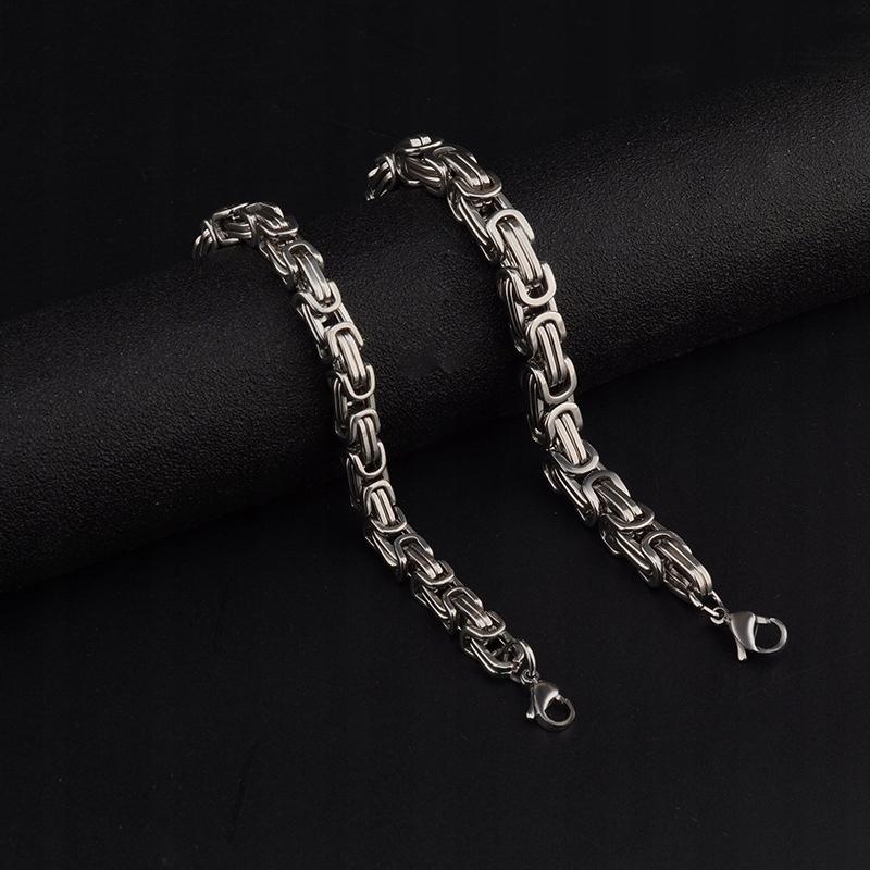 Silver Men' Bracelet THICK 18cm ROYAL Byzantine Weave
