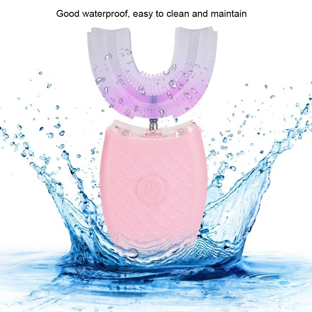 Household Ultrasonic Rechargeable Silicone U shaped Electric Toothbrush Teeth Whitening Brush