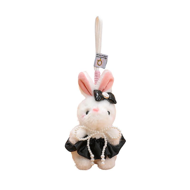Adorable Bunny Pendant Plush Toy With Lace Accents For Kids And Teens